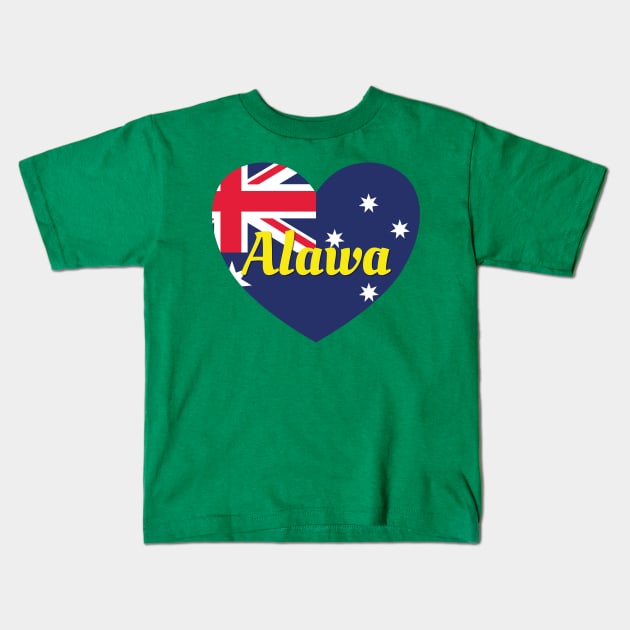 Alawa NT Australia Australian Flag Heart Kids T-Shirt by DPattonPD